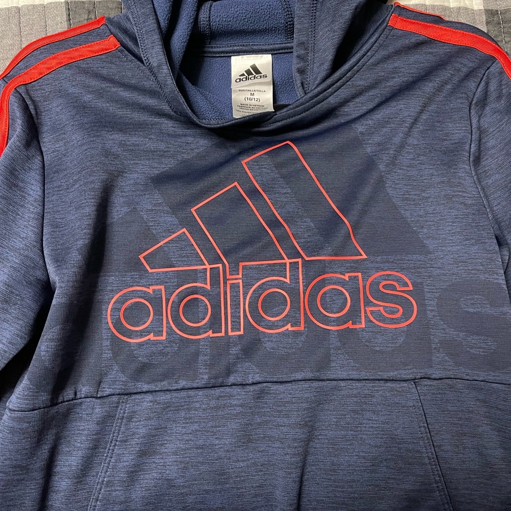 Adidas Blue Hoodie with Red Details